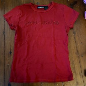 Vintage DKNY jeans rhinestone baby tee